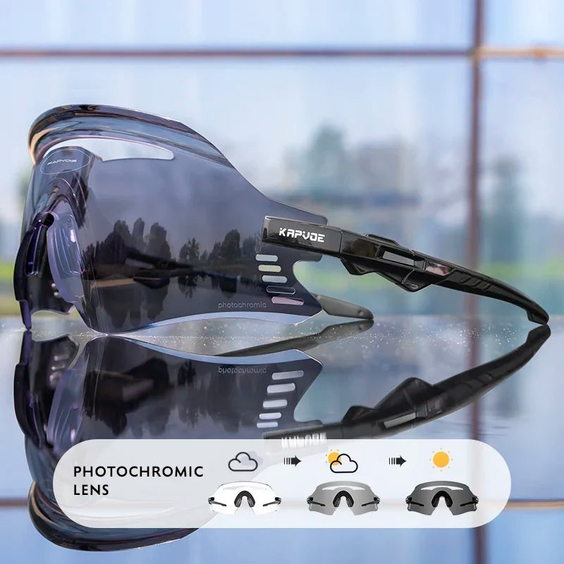 Kapvoe New Photochromic Cycling Glasses Men Women Outdoor