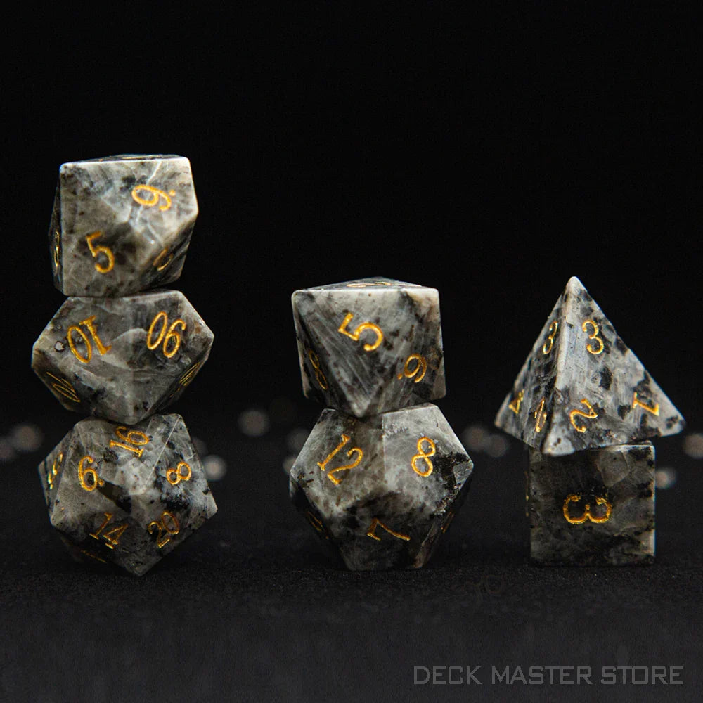7pcsset Polyhedral Gemstone DnD Dice Set for Tabletop