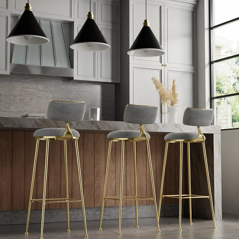 Nordic Bar Chair Light Luxury Home Golden Bar