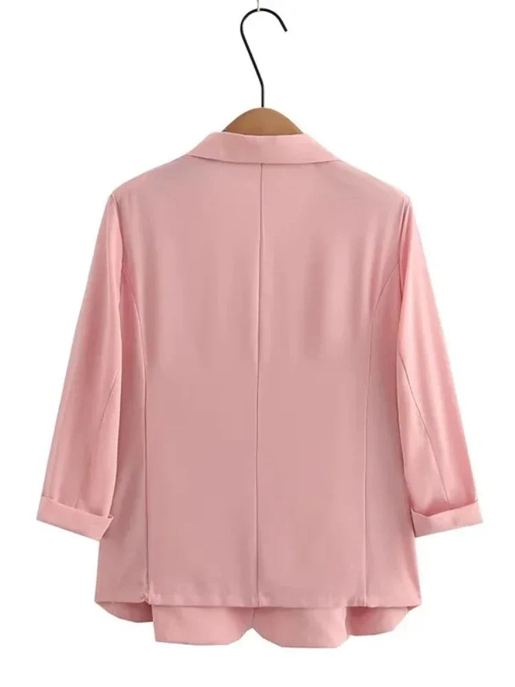 Loose Outwear for Women Notched Collar Chic Elegant