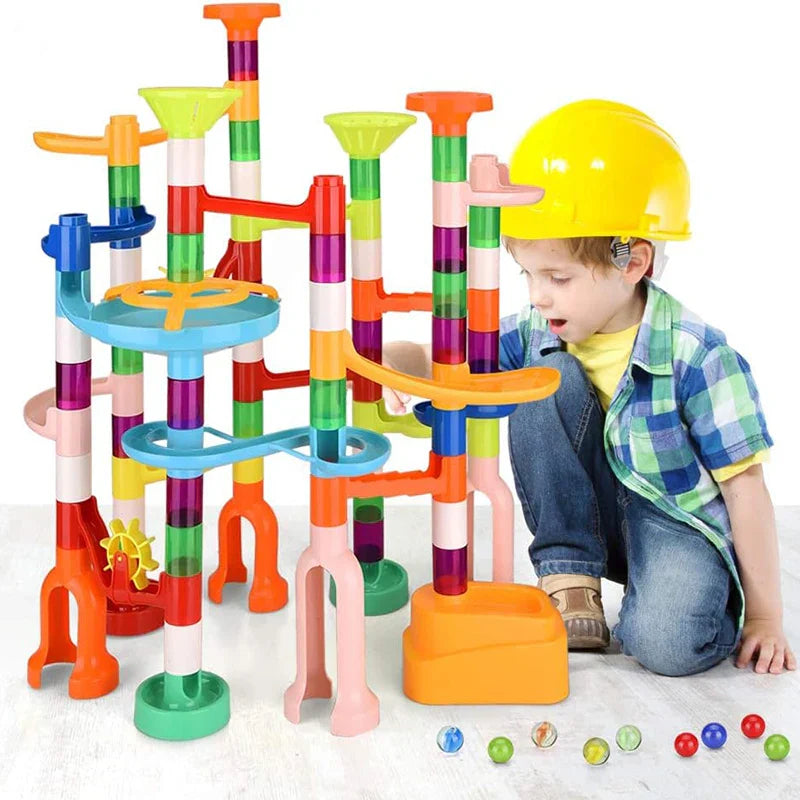 Marbles Run Catapult Track Building Blocks Slide Beads