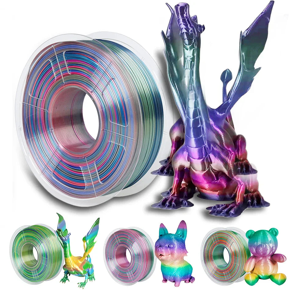 Silk Colorful 3D Printer Filament PLA Rainbow 3D