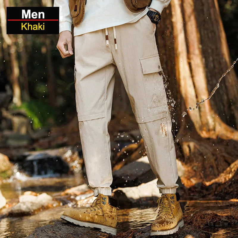 CHRLCK Men's Overalls Pants Hiking Trousers Quick Drying