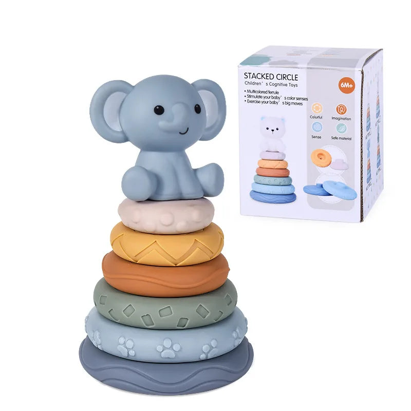 Block Toy Soft Silicone Soft Cubes Stacking Tower