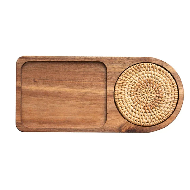 Coffee Tray Wood Plate Breakfast Tray For Serving