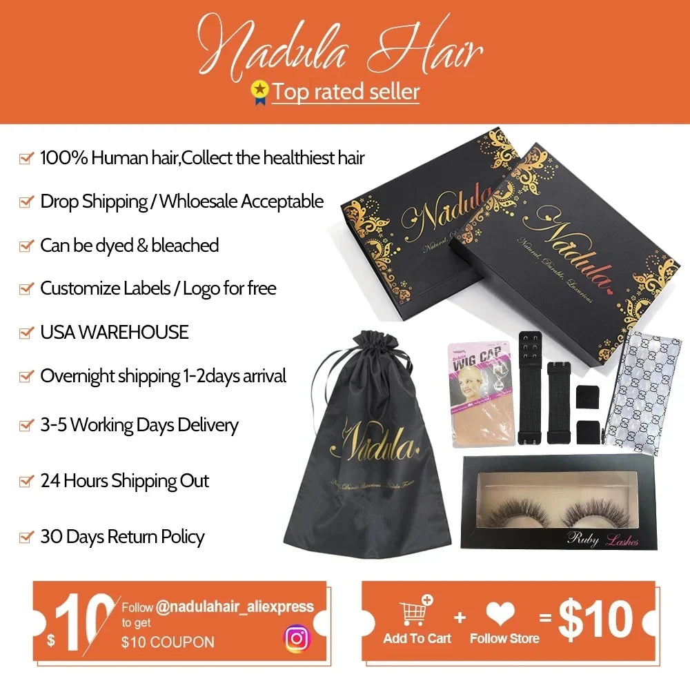 Nadula Straight Bundles Human Hair Weave 3 Bundles
