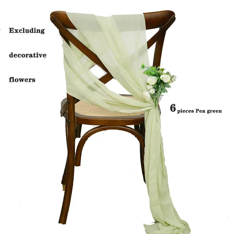 6PCS RUST Chiffon Chair Sashes 30 x 270cm