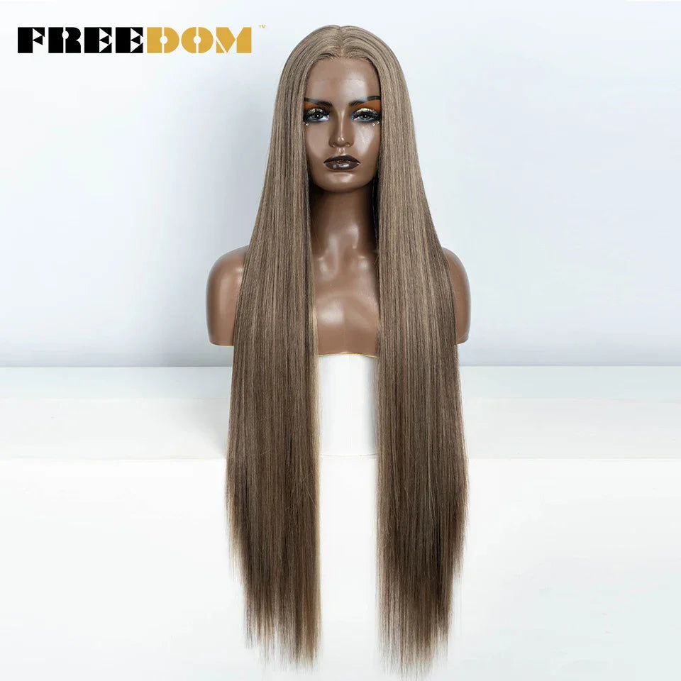 FREEDOM Synthetic Lace Front Wigs For Women Straight