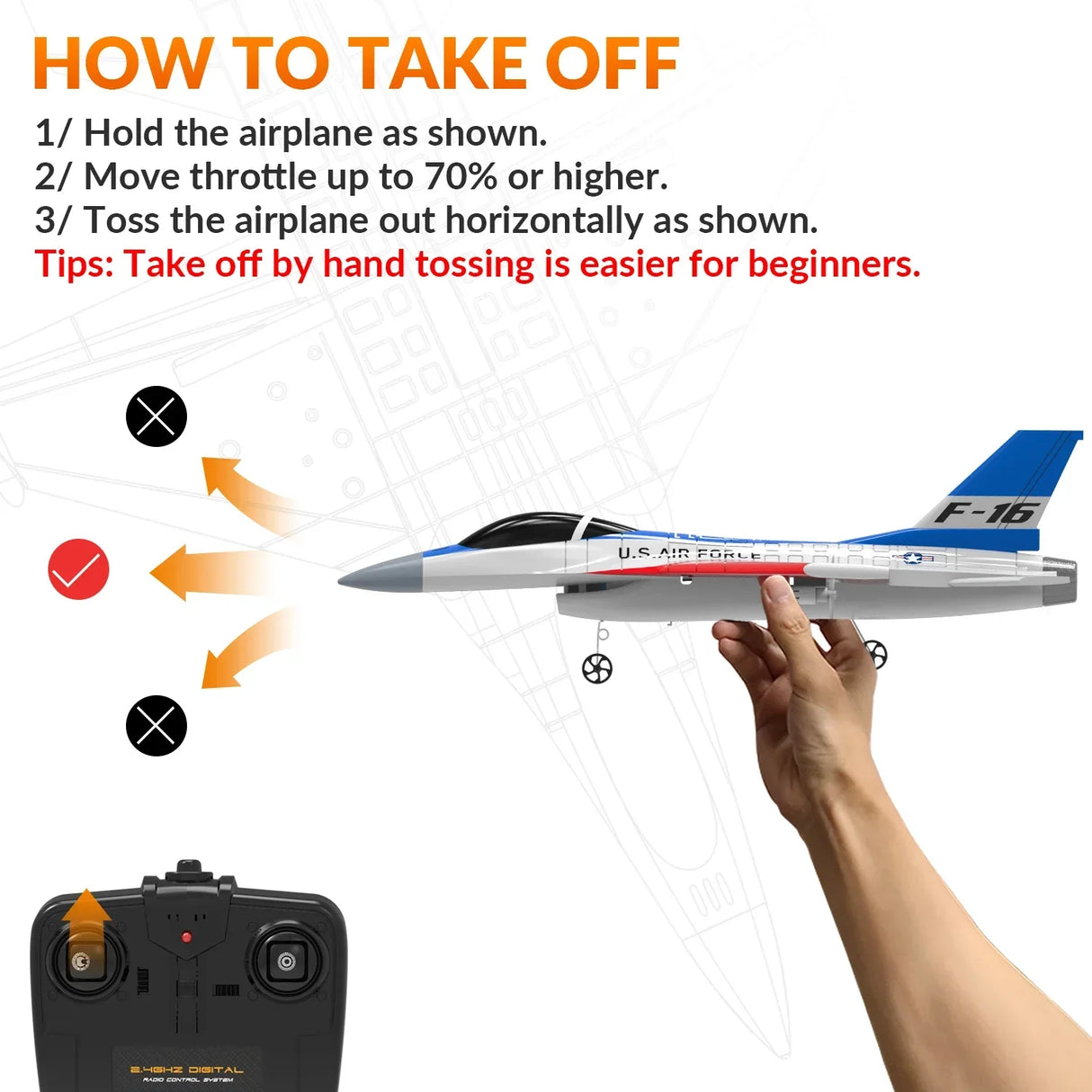 F16 Falcon 2.4G 2CH RC Plane Fixed Wing