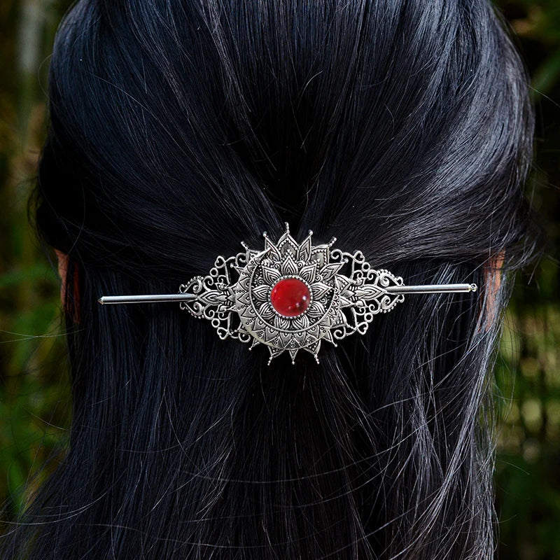 Witch Bat Hairstick Black Gothic Barrette Pagan Vampire