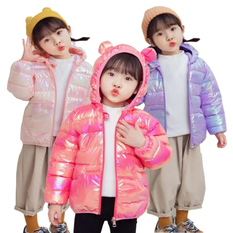 Winter Hooded Lightweight Down Jackets Children Girls Boys