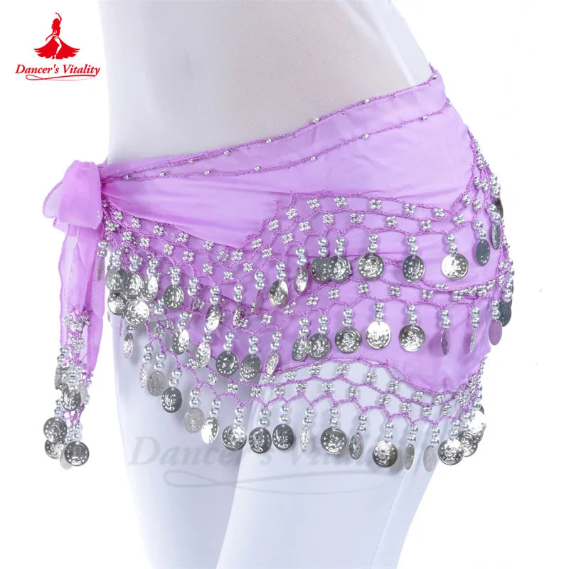 Belly Dance Belt for Women Chiffon Gold Coines