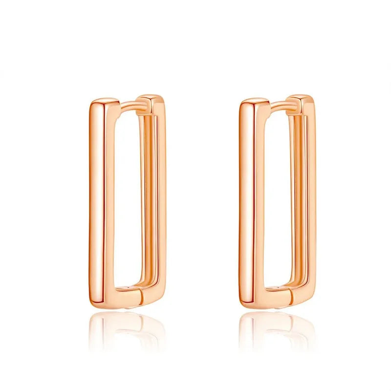 Rose Gold Hoop Earrings For Women 925 Silver