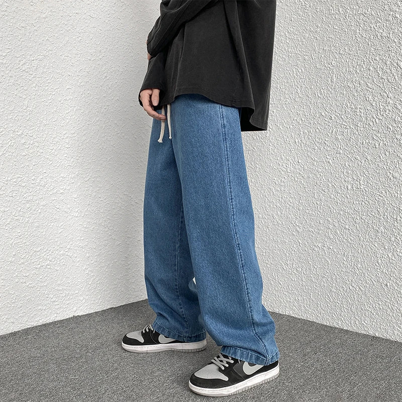 Spring and Autumn Elastic Waist Student Jeans High