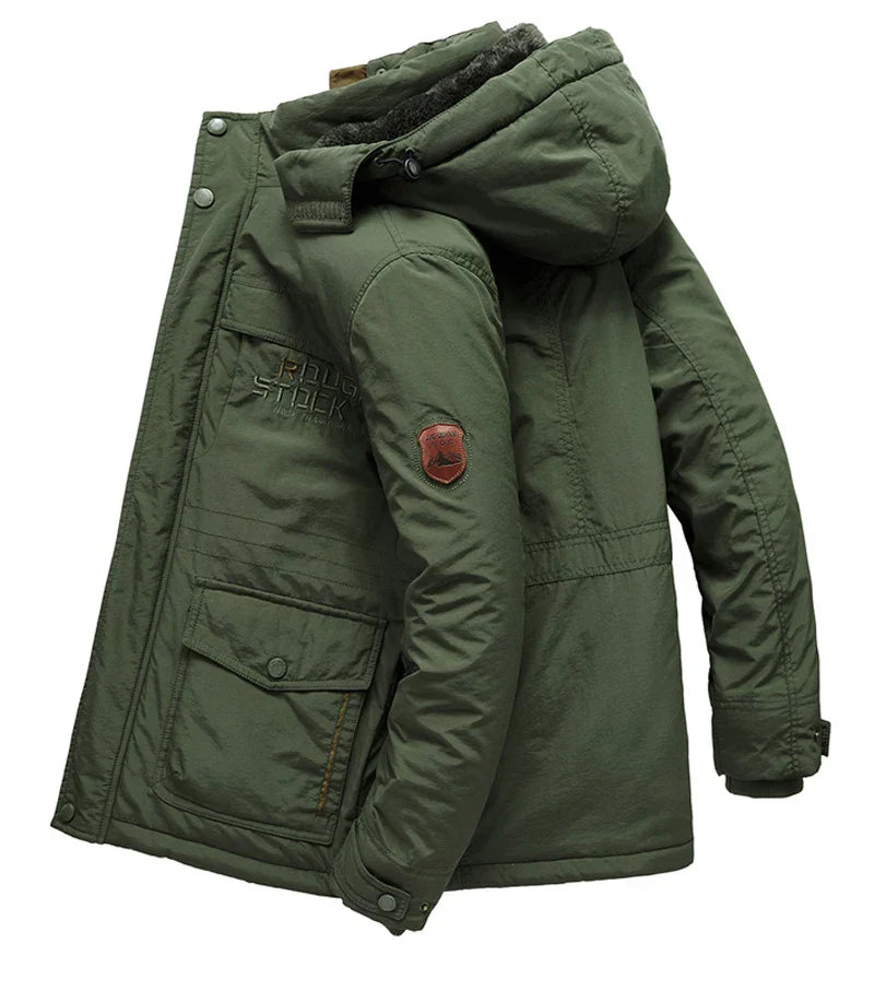 Big Size Multi-pocket Men's Winter Jacket Fleece Linning