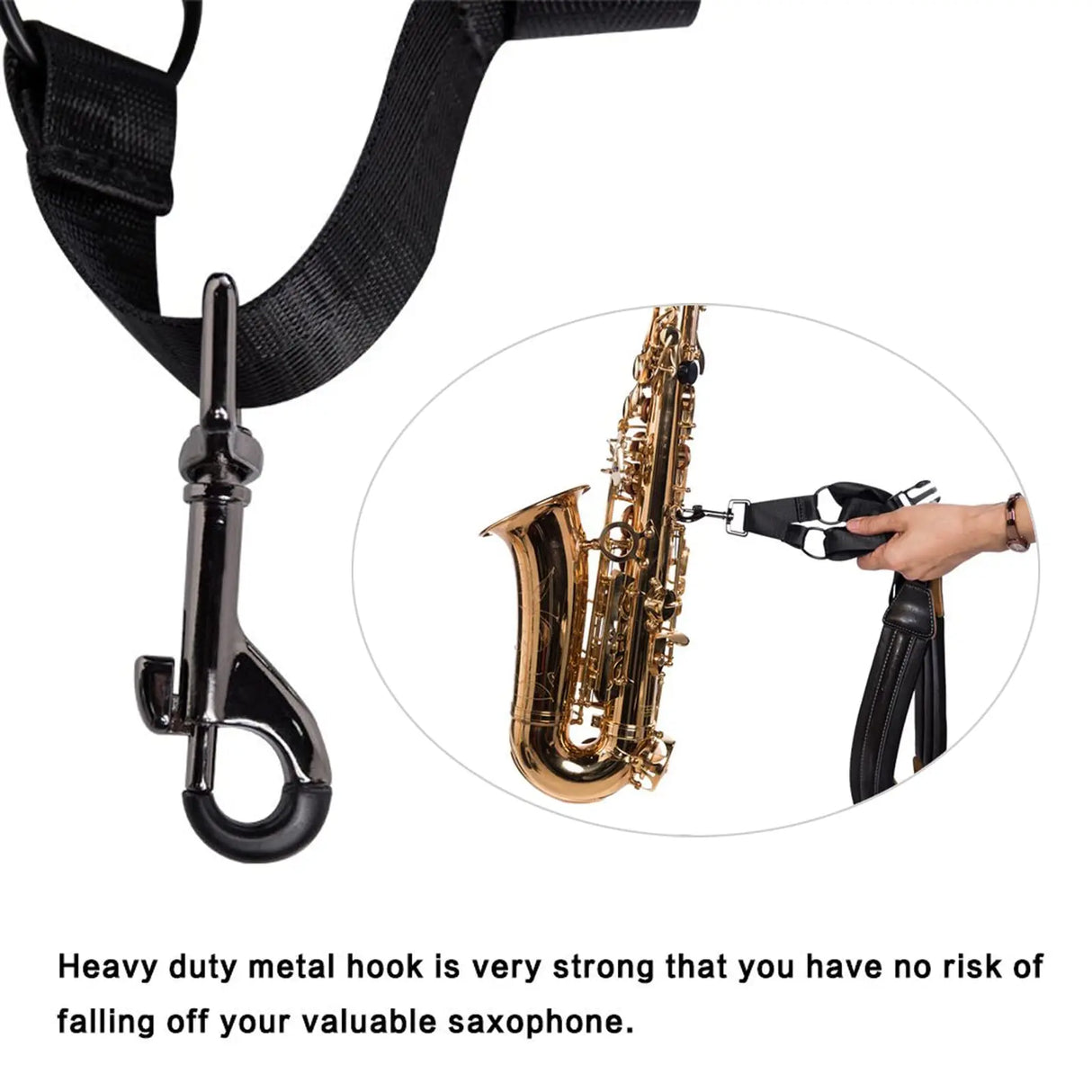 Miwayer Saxophone Strap Universal Double Shoulder Leather Strap