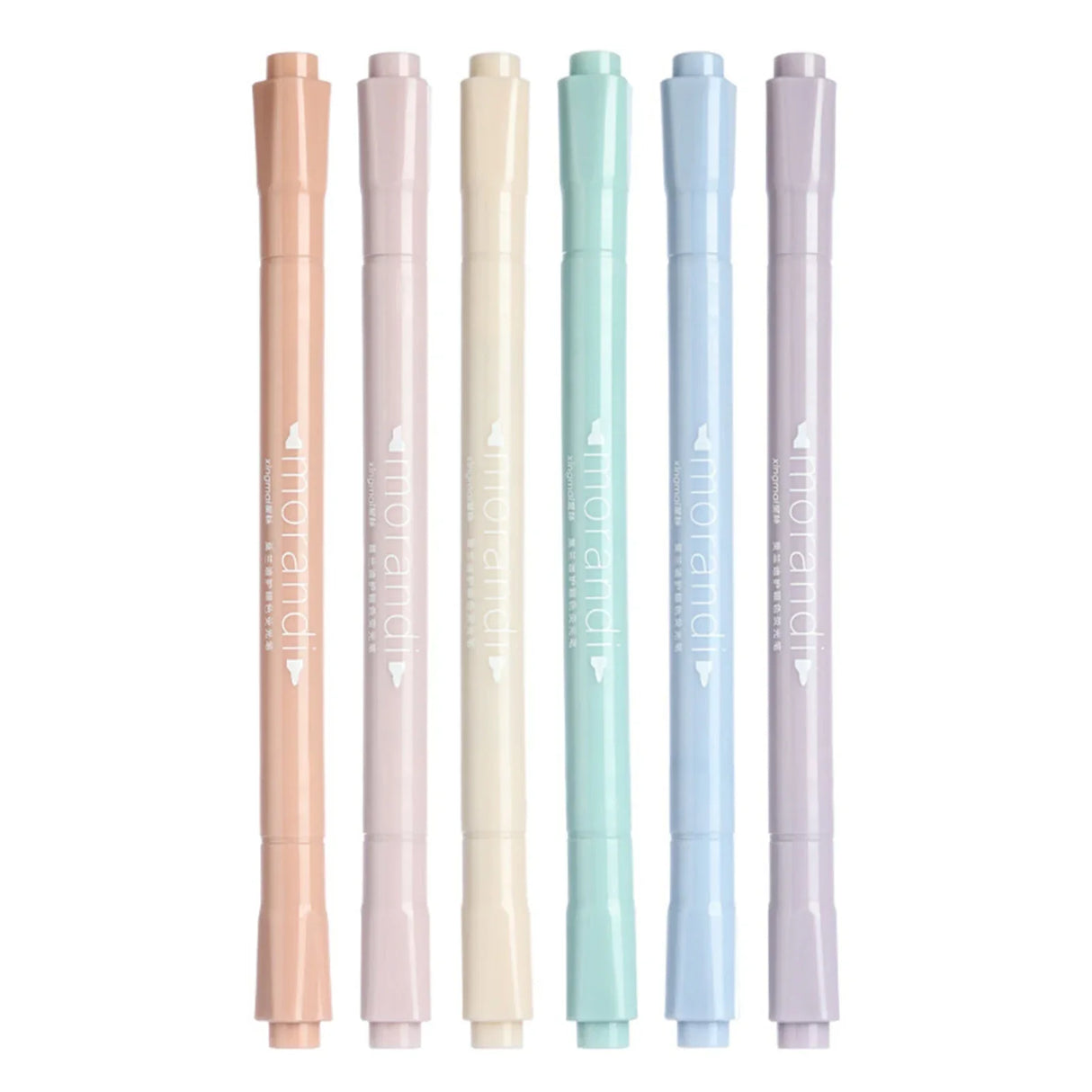 6 Colored Highlighters Drawing Pens Double-ended Highlighter for