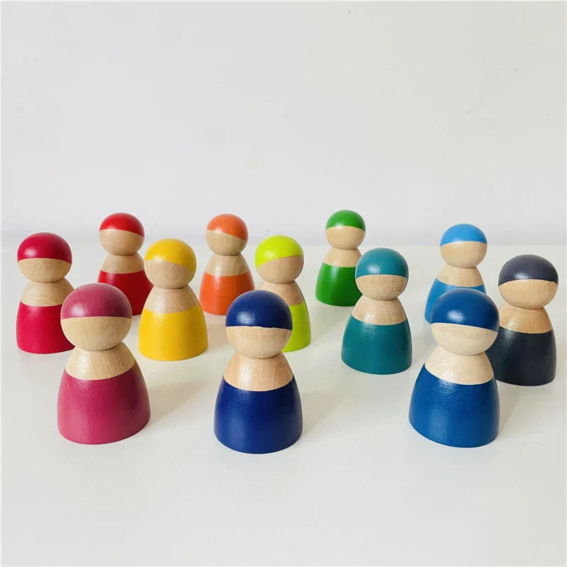 Large Wooden Rainbow Stacker Blocks Nordic Toys Loose