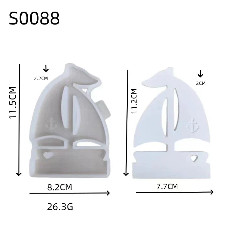 Life Tree Sailing Fish Ornaments Candle Holder Silicone