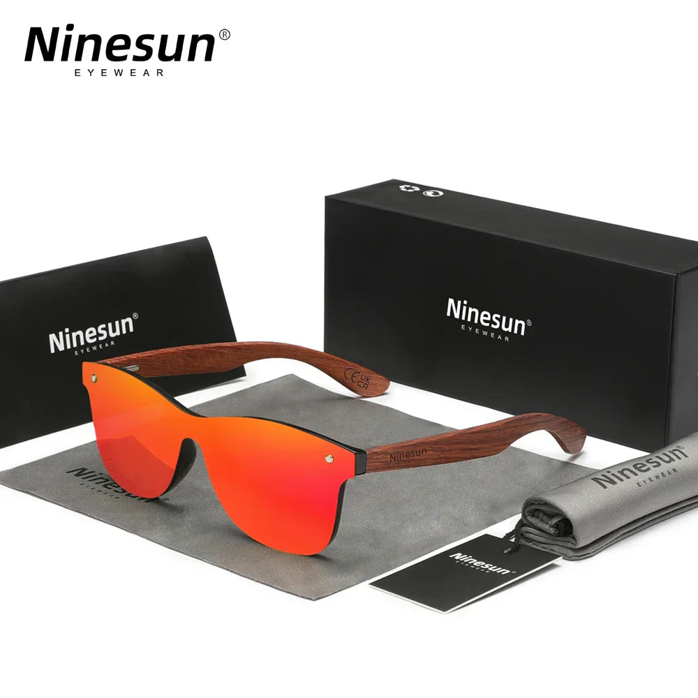 Ninesun Fashion Natural Wooden Sunglasses Men Polarized Sunglasses