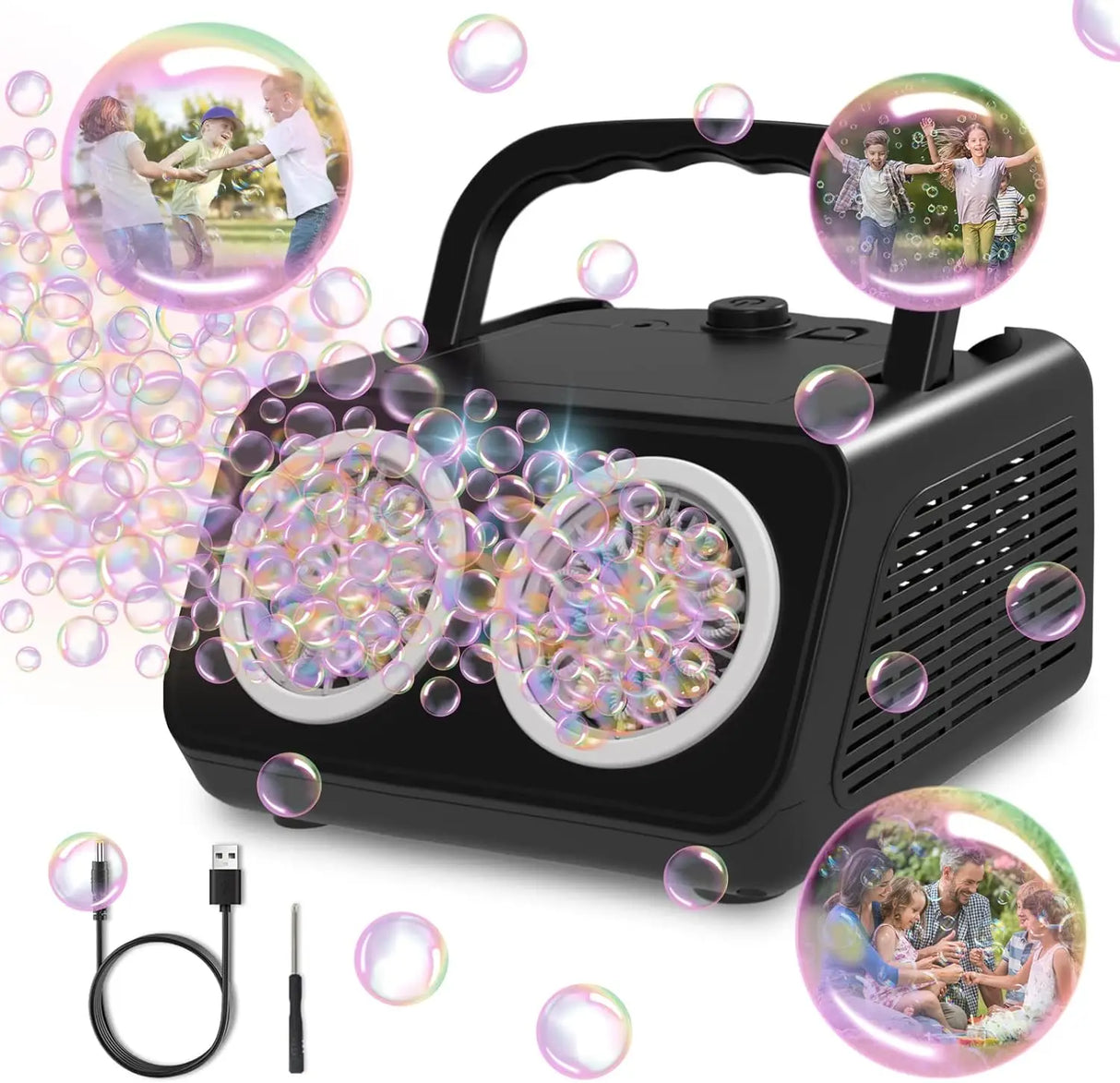 Automatic Bubble Machine Upgrade Bubble Blower with 2