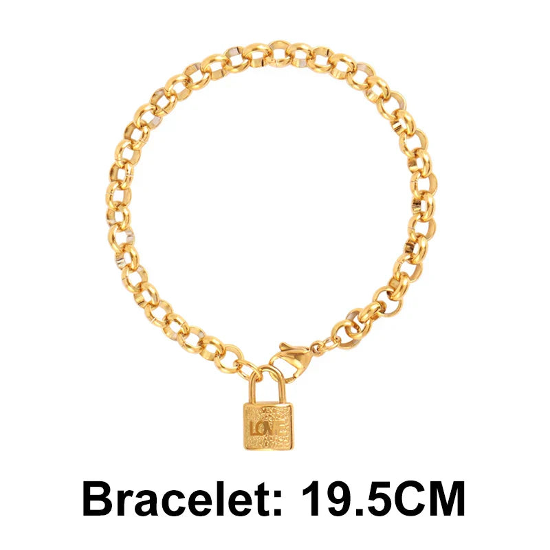 Heart Pendant Stainless Steel Bracelet Women Fashion 316L