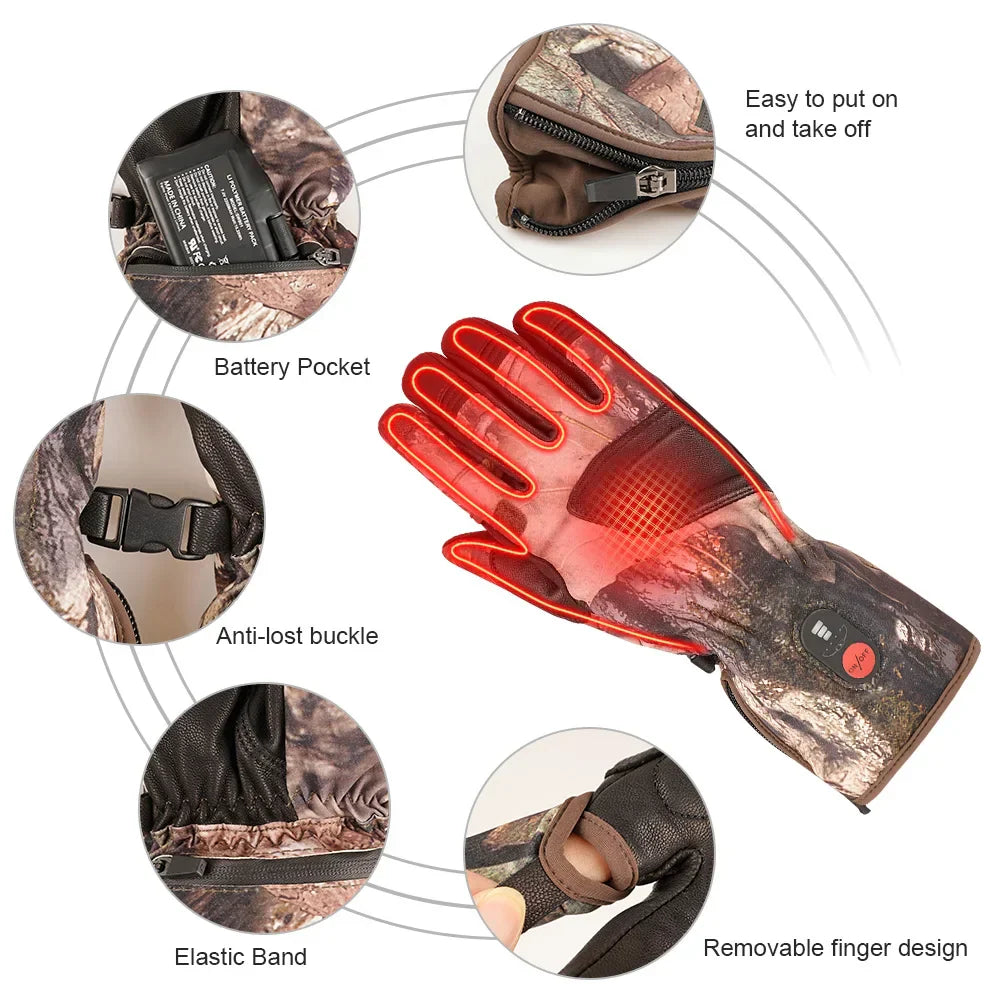 Heated Tactical Gloves Unisex Winter Warm 3 Levels