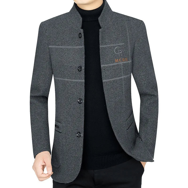 New Men Casual Woolen Blazers Jackets Business Suits