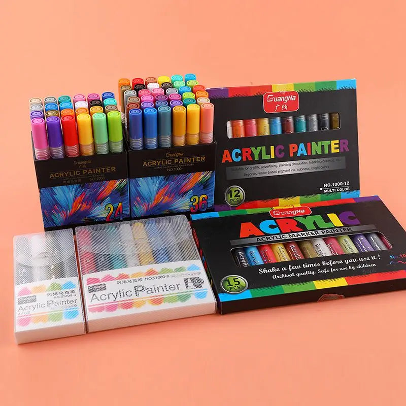 36 Colors Acrylic Paint Markers Pens Set for