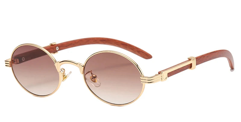 2022 New Vintage Imitation Wood Sunglasses Europe and