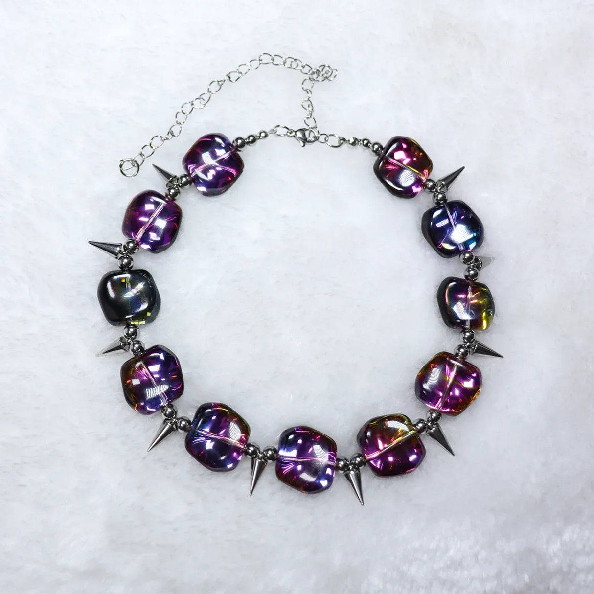 2023 New Rivet Punk Necklace Geometry Spine Thorny