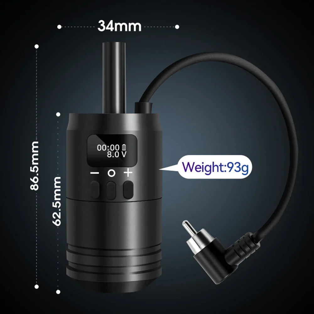 Wireless Tattoo Battery Grip Power 1600mAh RCA Interface