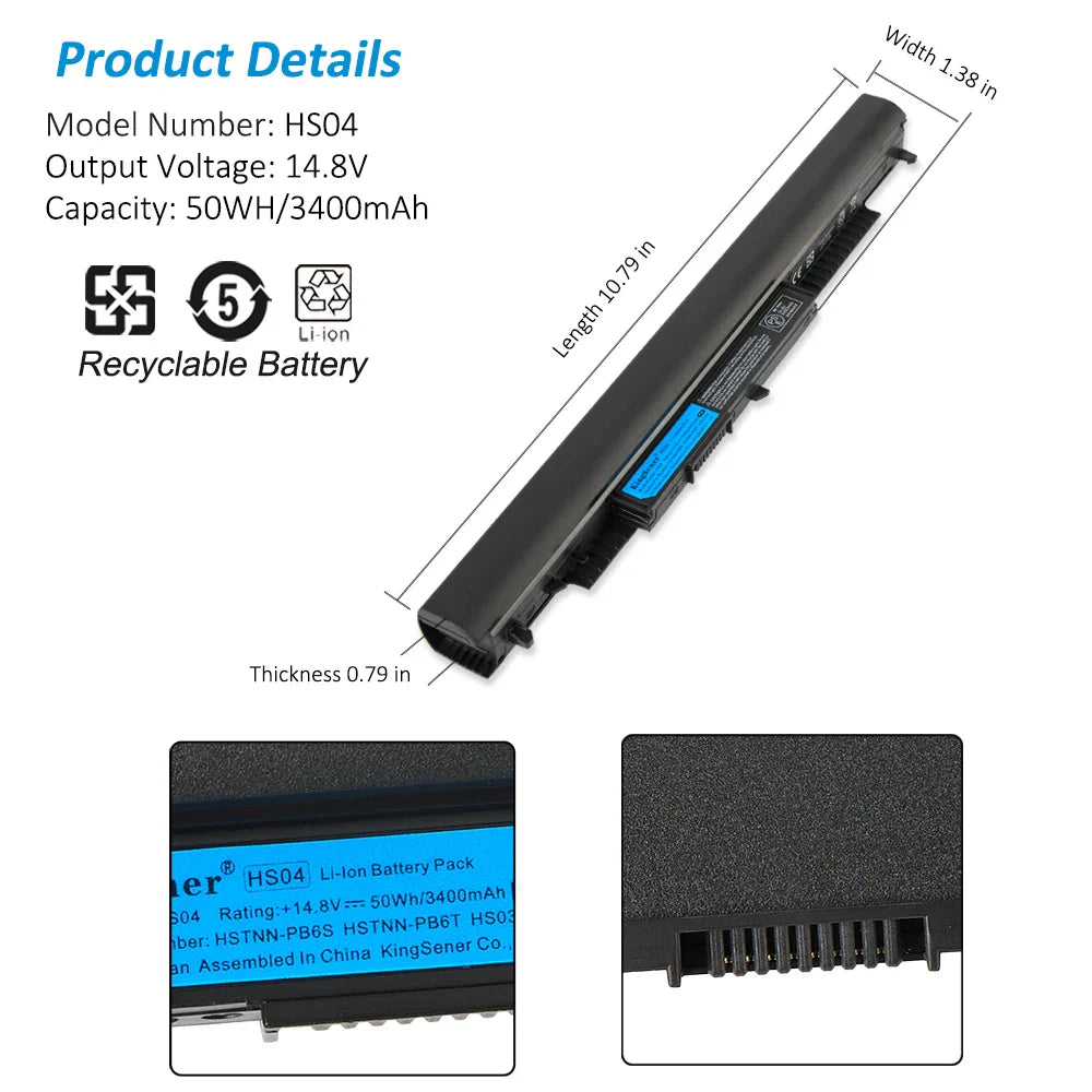 KingSener HS03 HS04 Laptop Battery For HP Pavilion