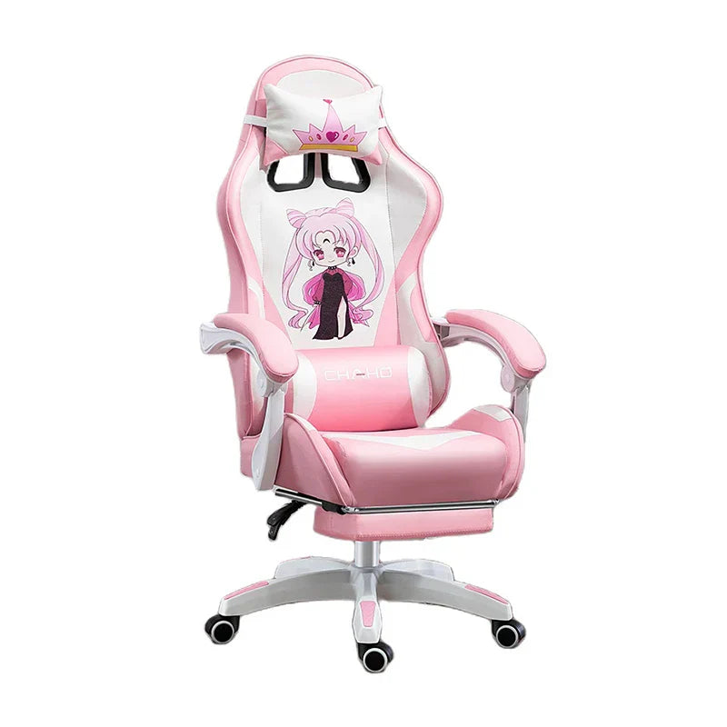 WCG Cute Girl Pink Computer Chair Home Office