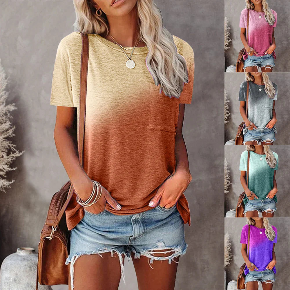Plus Size Oversized Womens Summer Tie Dye Tops