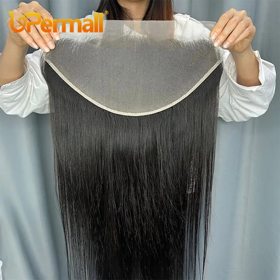 Upermall 13x6 Lace Frontal Straight Pre Plucked Swiss