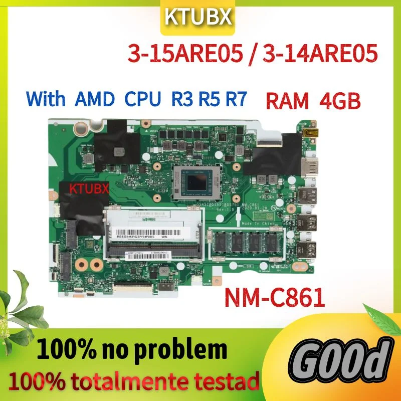NM-C861.For Lenovo IdeaPad 3-15ARE05/3-14ARE05/IdeaPad 3-17ARE05 Laptop Motherboard.With R3