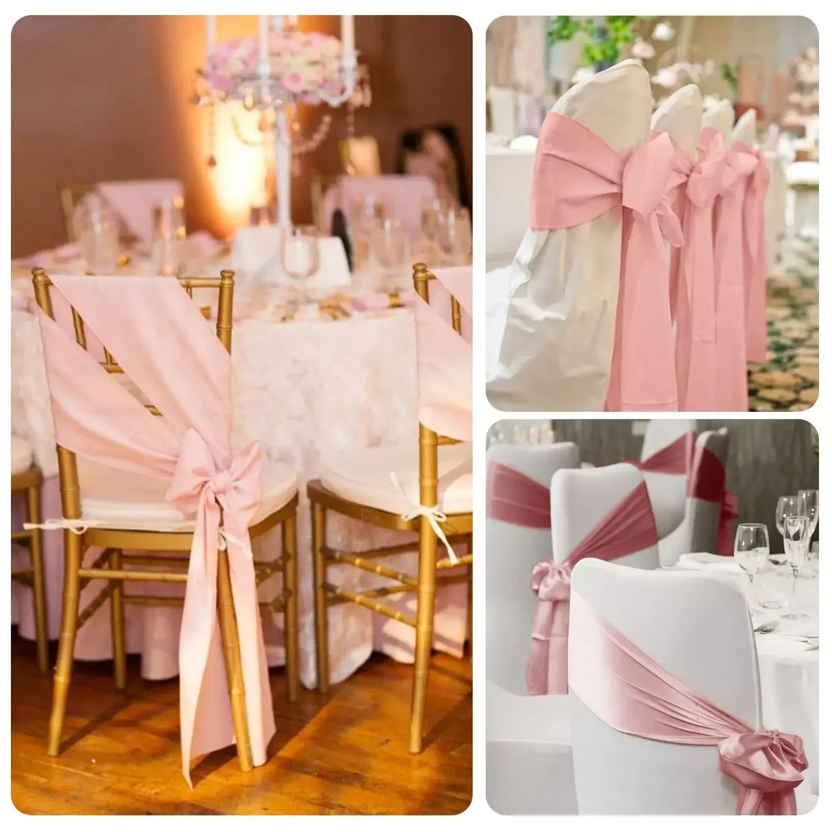 10/50pcs Satin Chair Bow Sashes Wholesale Wedding Chair