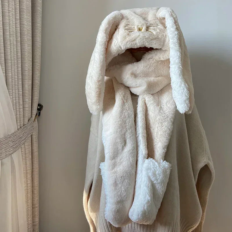 Fashion Scarf Hat Glove 3 Piece Women Plush