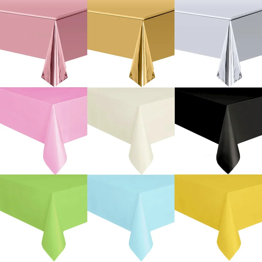 Disposable Tablecloth White Black Pink Gold Table Cover