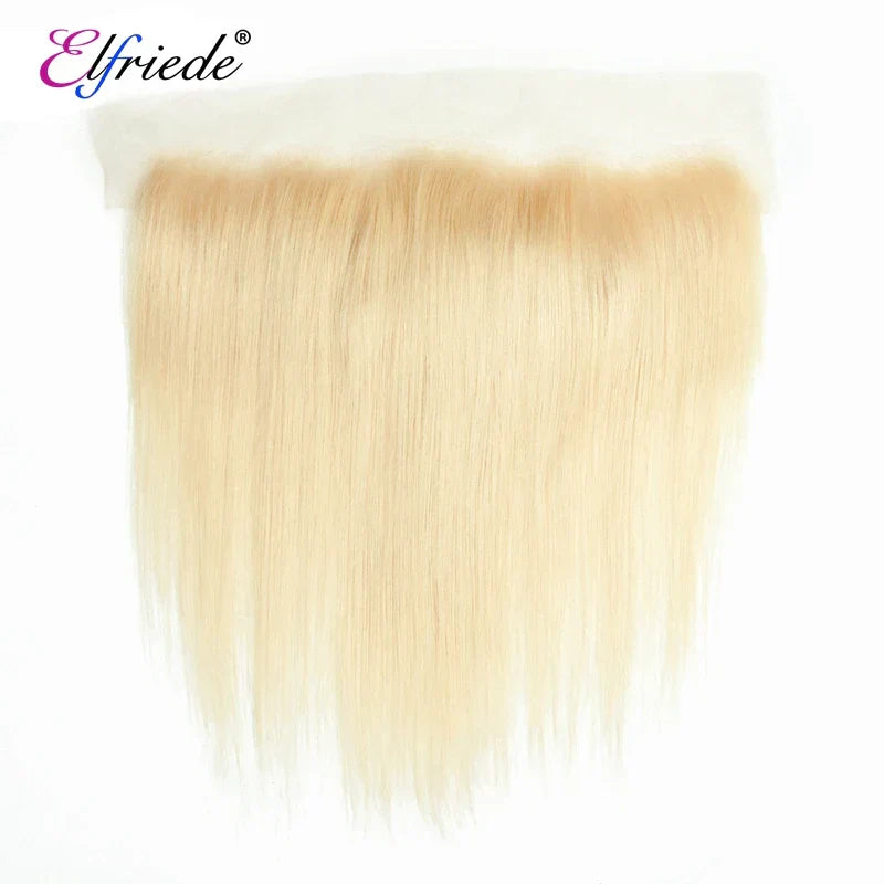 Elfriede #613 Blonde Straight Bundles with Frontal Brazilian