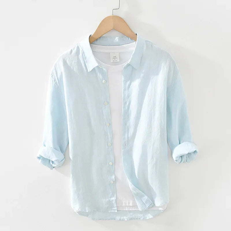 Summer and Spring New Pure Linen Three-quarter Sleeve