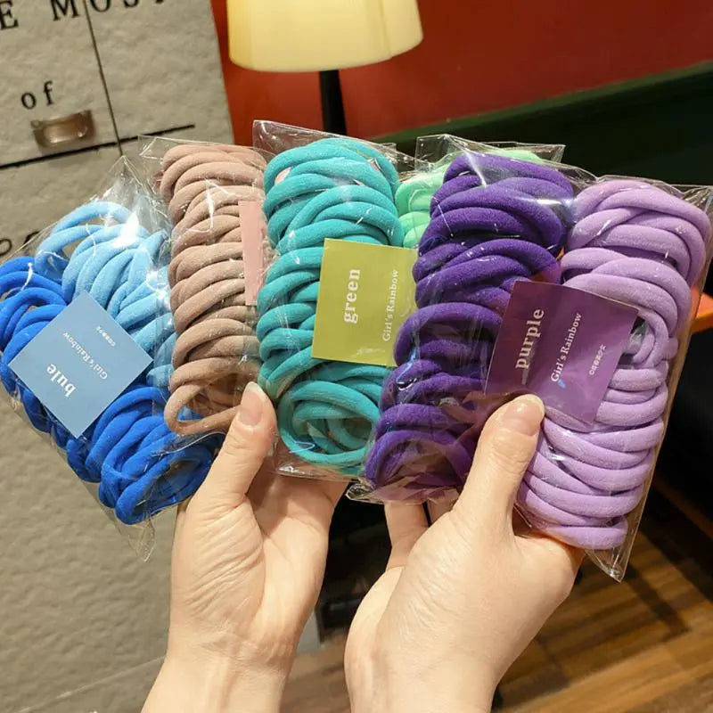 10Pcs Elastic Rubber Band Seamless Gradient Hair Rope