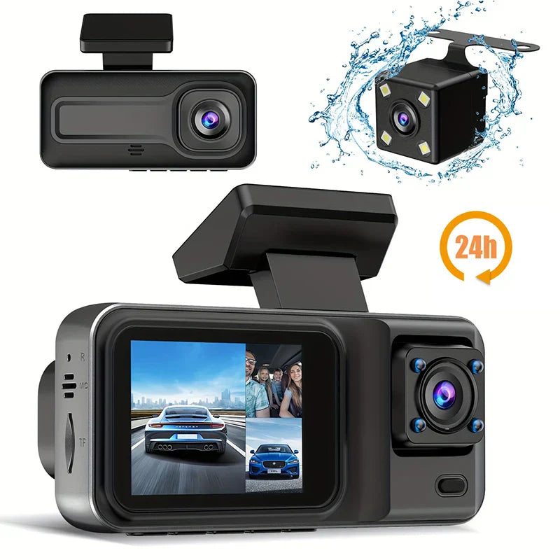 3 Channel Dash Cam for Cars Camera Black