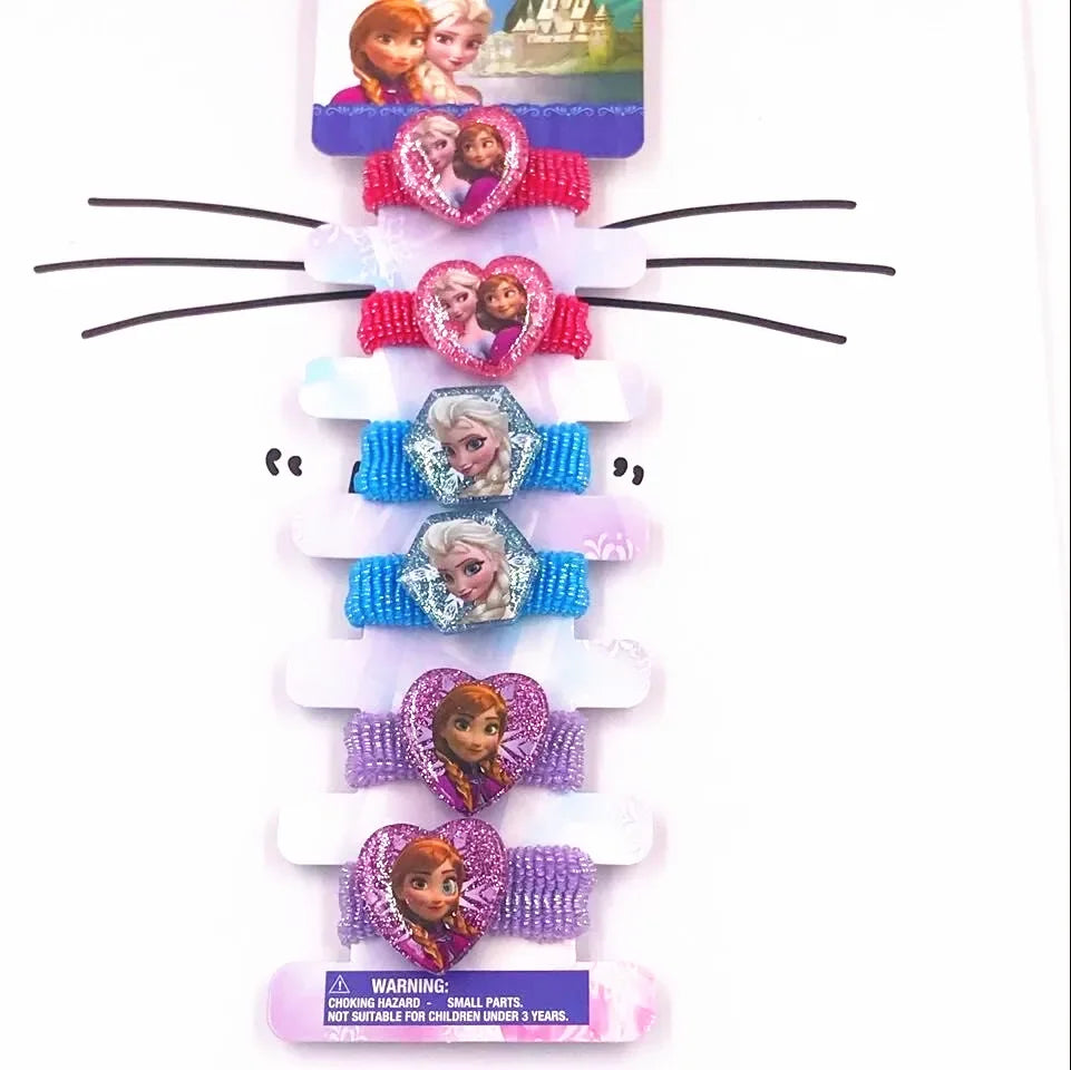 6PCS/Lot Hair Accessories Princess Elsa Anna Elastic Hair