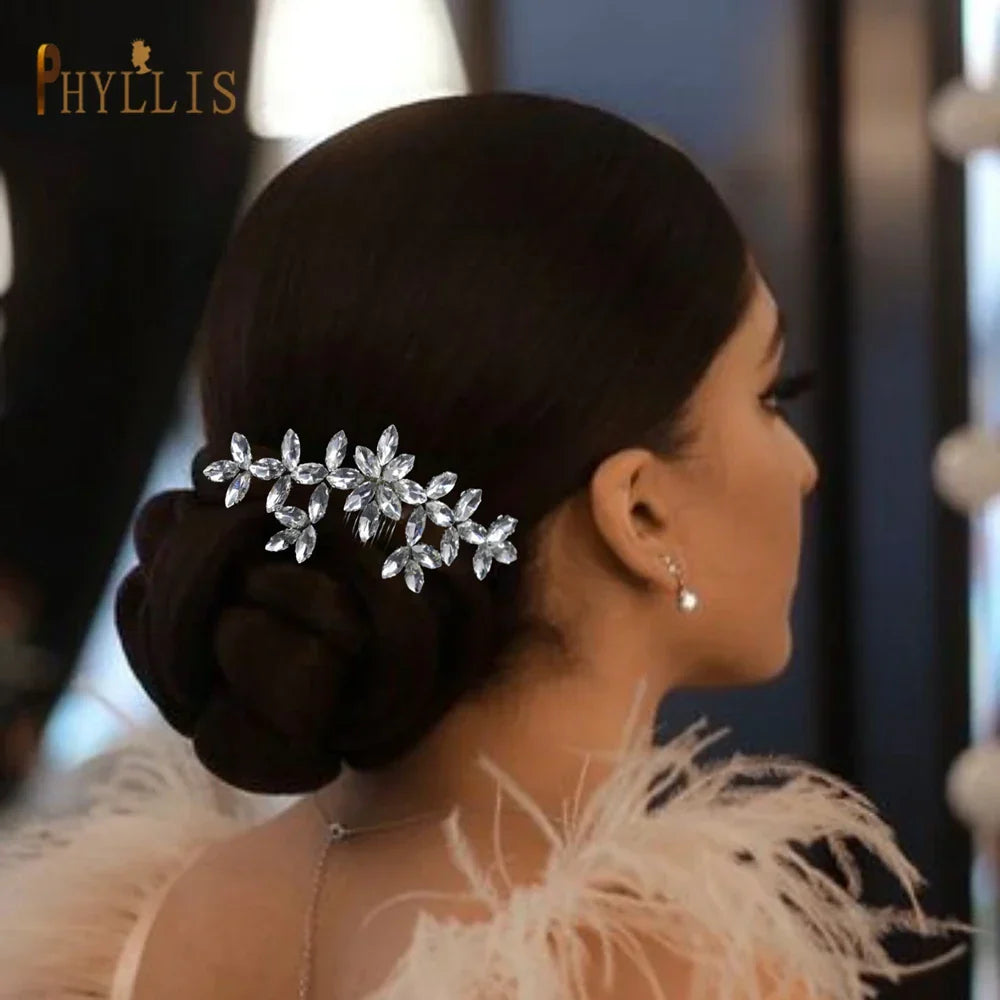 A477 Simple Hair Combs Rhinestone Hairpins Women Clips