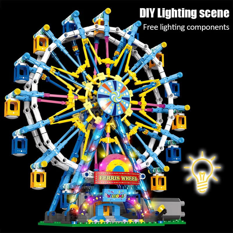 City Friends MOC Rotating Ferris Wheel Building Blocks