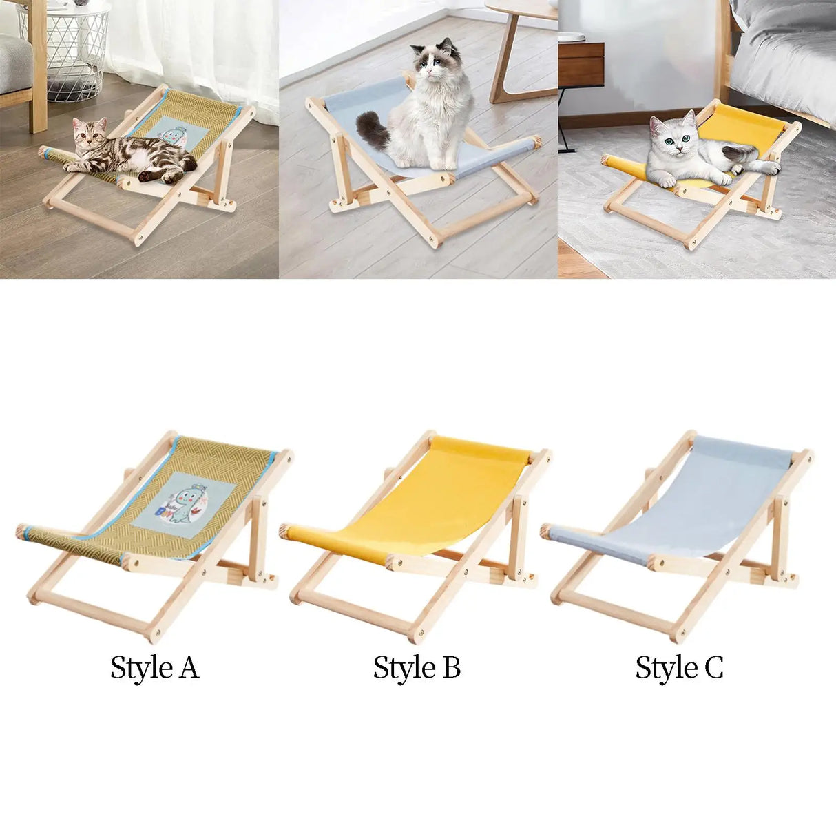 Cat Hammock Chair Cat Scratcher Bed Wooden Cat