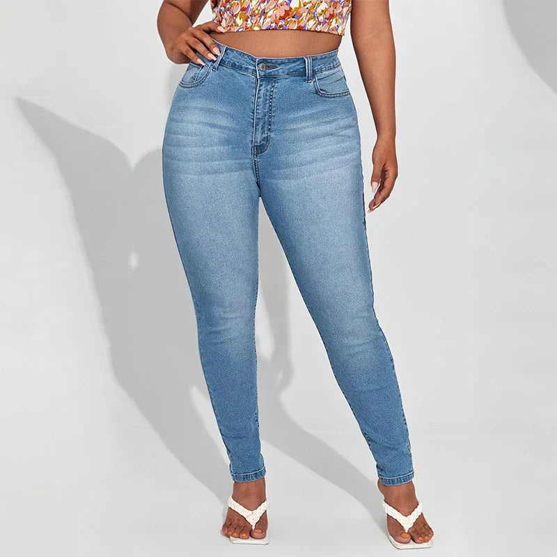 Plus Size Skinny Jeans For Women High Waist