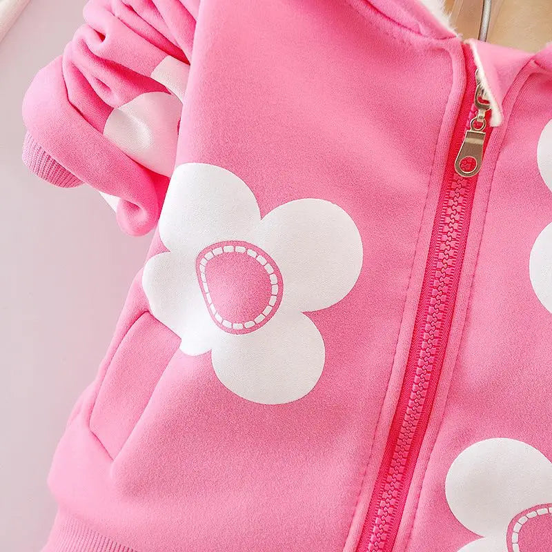 Baby Girls Flower Cartoon Thickk Woolen Autumn Winter